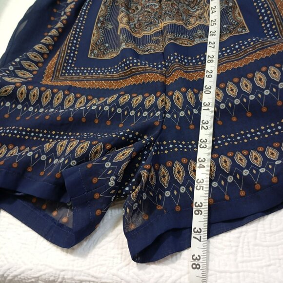 Venus Romper Womens Boho-Style Wrap Paisley Pattern Sheer Bell Sleeves Size XL - Picture 10 of 11